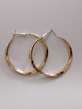 Goldtone Hoop Earrings - Classic Women’s Hoop Earrings